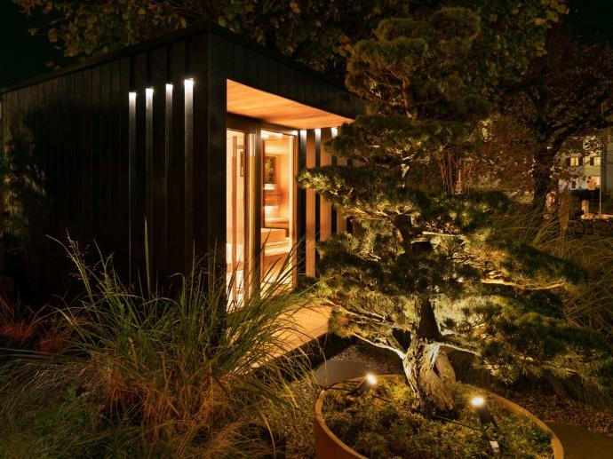Artissan Wellness sauna cabine zwart in donker